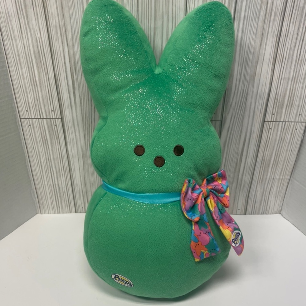 Build A Bear Peeps 16" Green Easter Bunny Plush With Bow